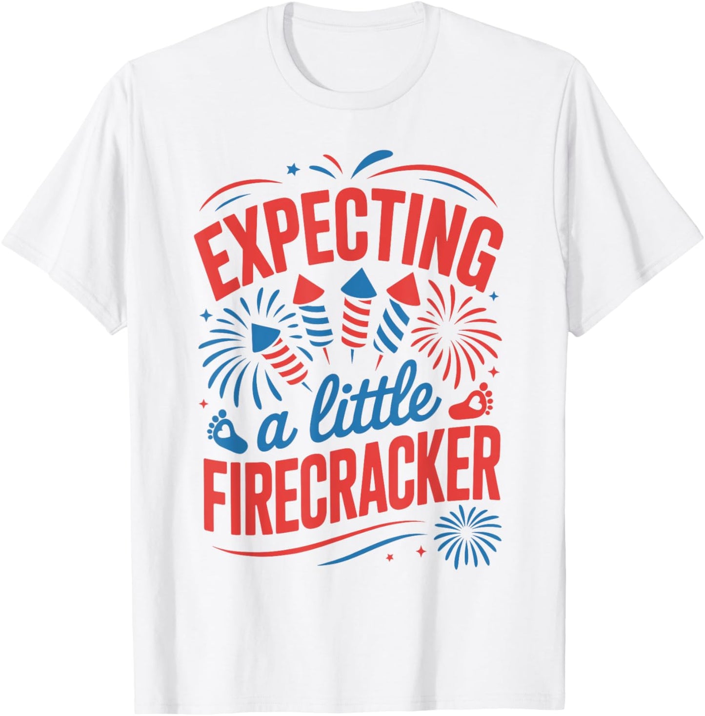 4th Of July Pregnancy Expecting A Little Firecracker Mom Dad T-shirt
