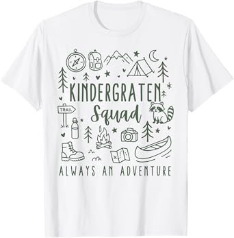 Kindergarten Squad Adventure Camping Kinder Teacher Boy Girl T-Shirt