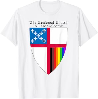 Funny Episcopal Church Shield With 8 Colours Rainbow Pride T-Shirt