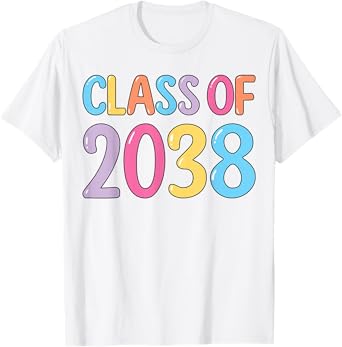 Class of 2038 Grow With Me K to 12 Grade Handprints On Back T-Shirt