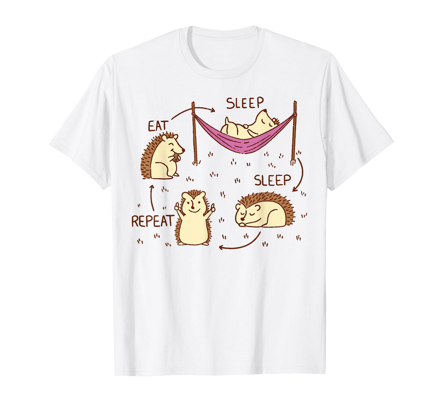 Hedgehog Life Cycle - Eat, Sleep, Repeat T-Shirt