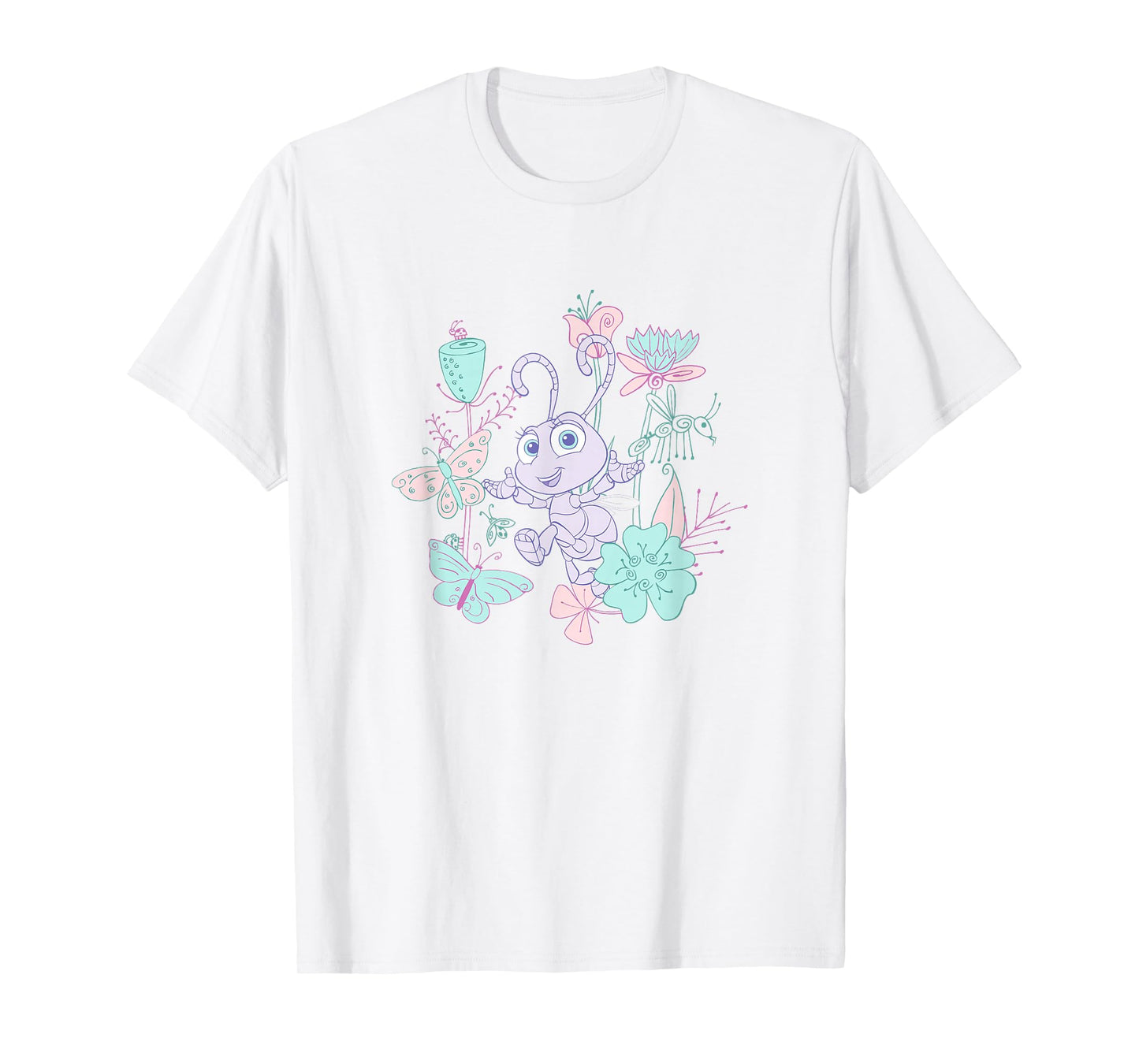 Disney Pixar A Bug's Life Princess Dot Cute Pastel Art Line T-Shirt