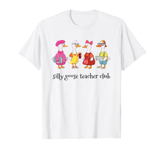 Cute Silly Goose Teacher Club Back to School T-Shirt