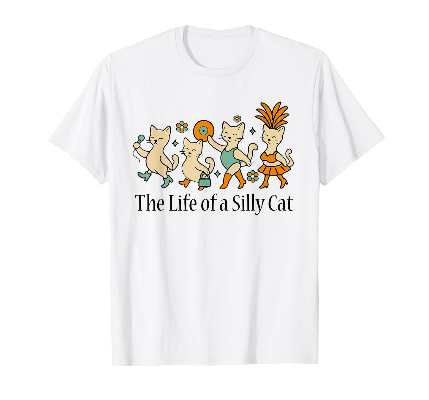 Funny Cat Era The Life of a Silly cat Meme Show Girl T-Shirt