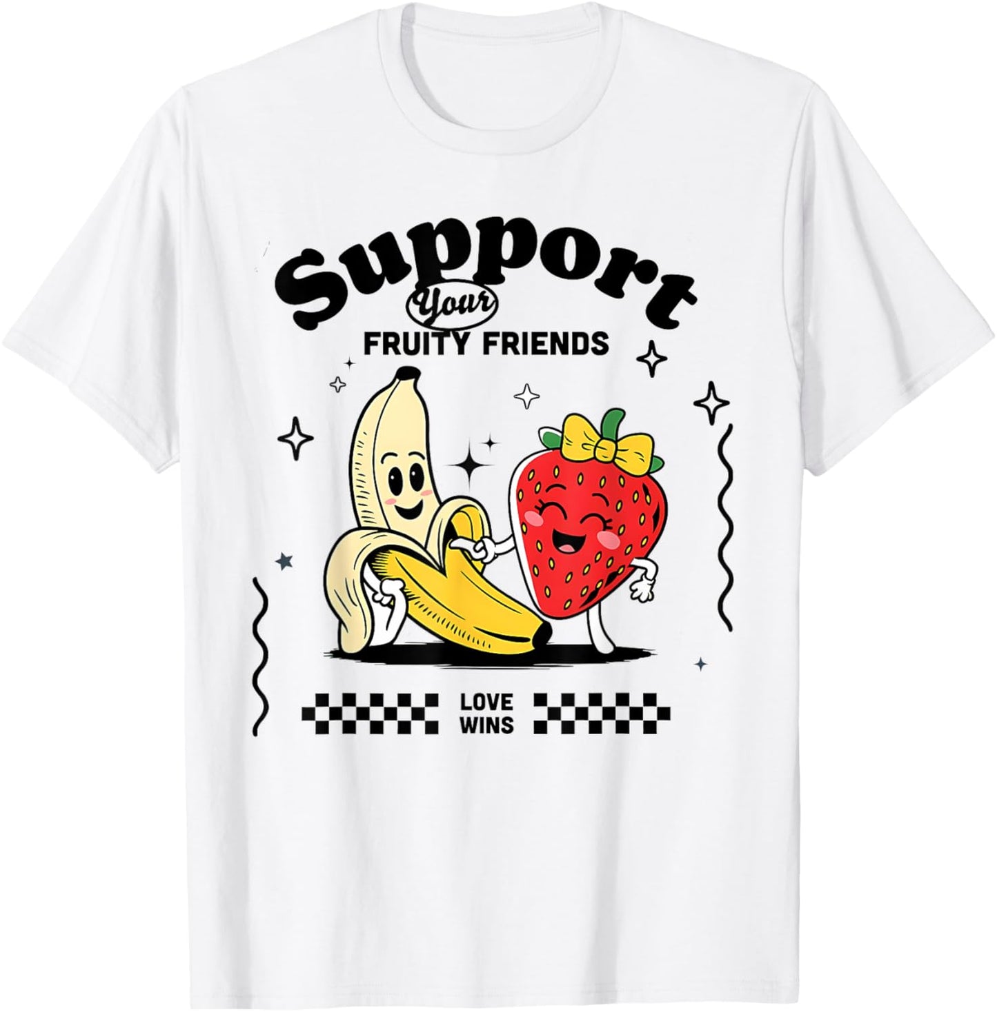 Support Your Fruity Friends Gay Pride Month LGBTQ Fruit Ally T-Shirt