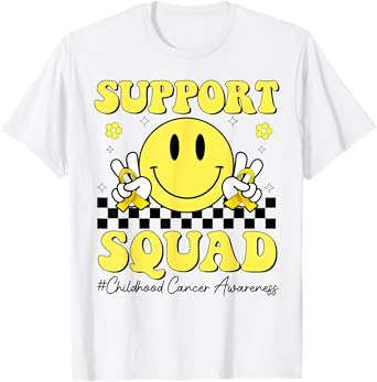 Childhood Cancer Awareness Support Squad Gold Ribbon Kids T-Shirt