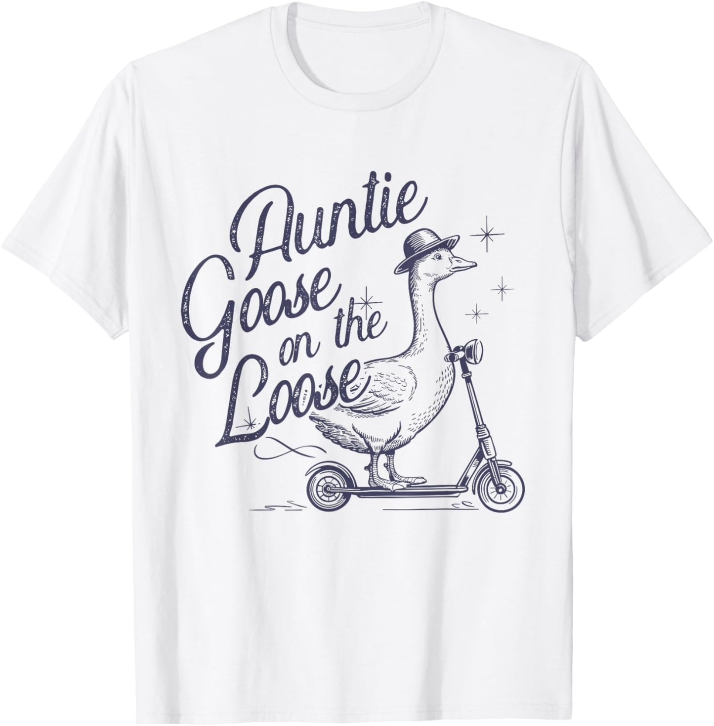Auntie Goose On the Loose Retro Western Goose Cowboy Goose T-Shirt
