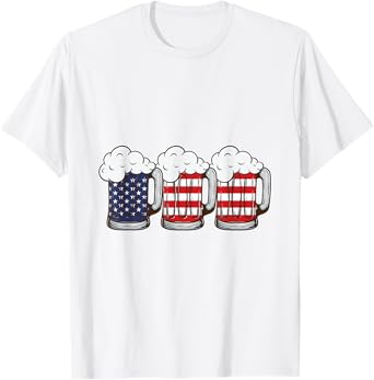 American Flag Beer July 4th USA Vintage Flag America T-Shirt