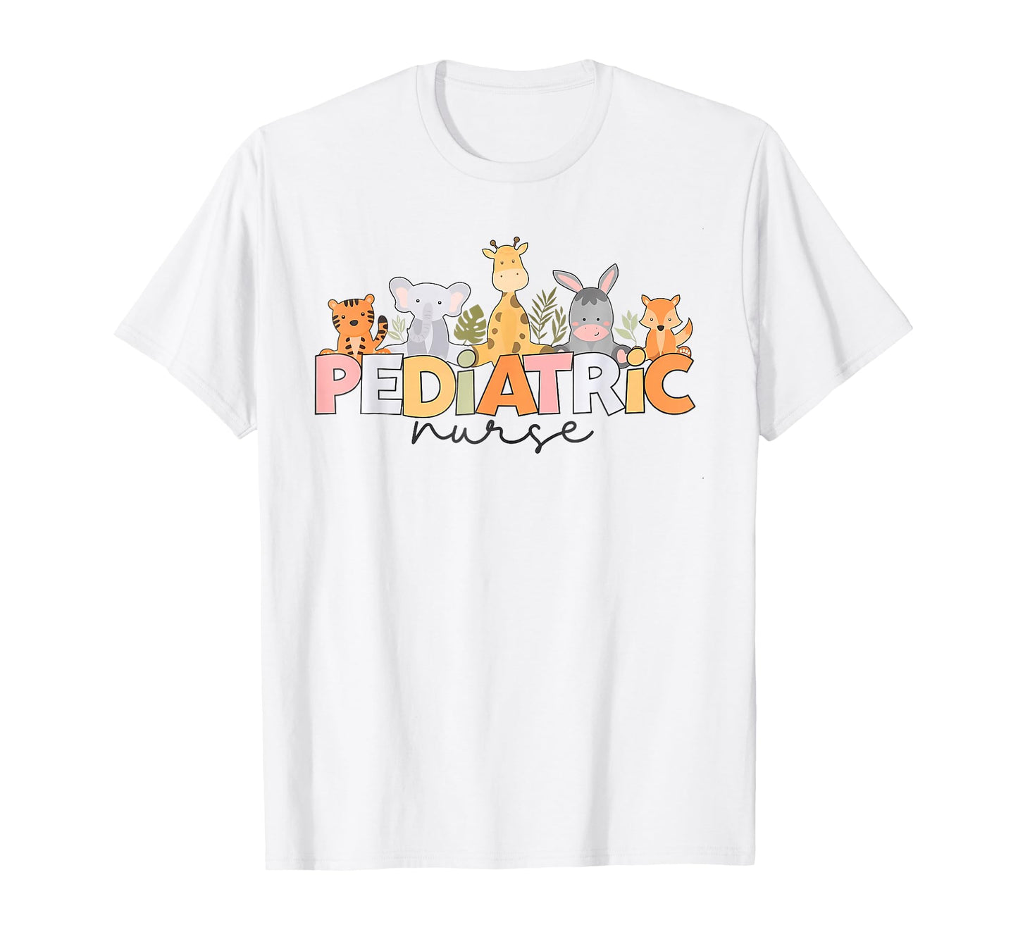 Pediatric Nurse Animal Safari Zoo Peds Nurse Nursing T-Shirt