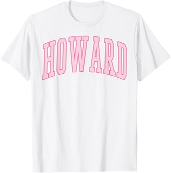 Howard Vintage Preppy Varsity Pink Sports T-Shirt