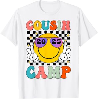 Cousin Camp 2025 Family Vacation Summer Kids Camping Crew T-Shirt