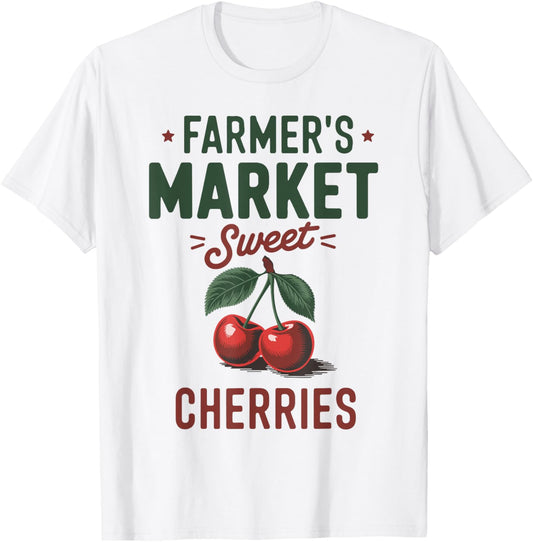 Sweet Cherries Market Vintage Rustic Design T-Shirt