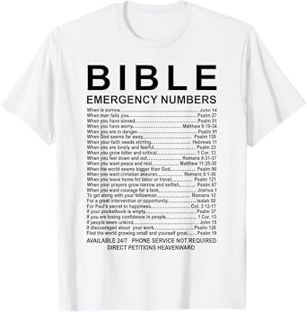 Bible Emergency Numbers T-Shirt