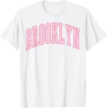 Brooklyn Vintage Preppy Varsity Pink Sports T-Shirt