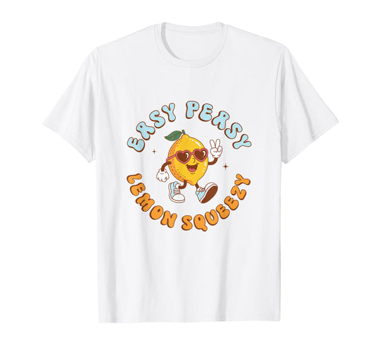 Funny Easy Peasy Lemon Squeezy Retro Summer Vacation T-Shirt