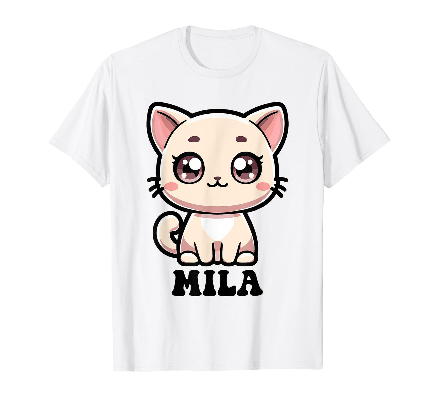 Mila Cute Kitty Cat Design for Girls Name Mila T-Shirt