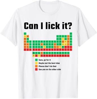 Can I Lick It Periodic Table Chemistry Joke T-Shirt