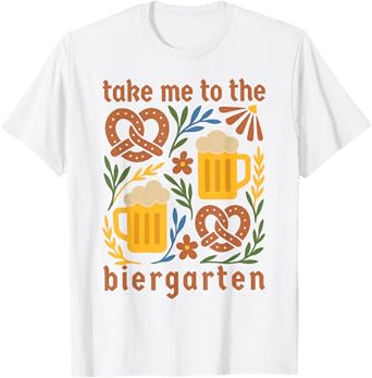 Take Me to The Biergarten Oktoberfest Beer Festival Boho T-Shirt