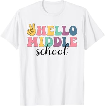 Hello Middle School Here I Come Retro Vintage Back To School T-Shirt