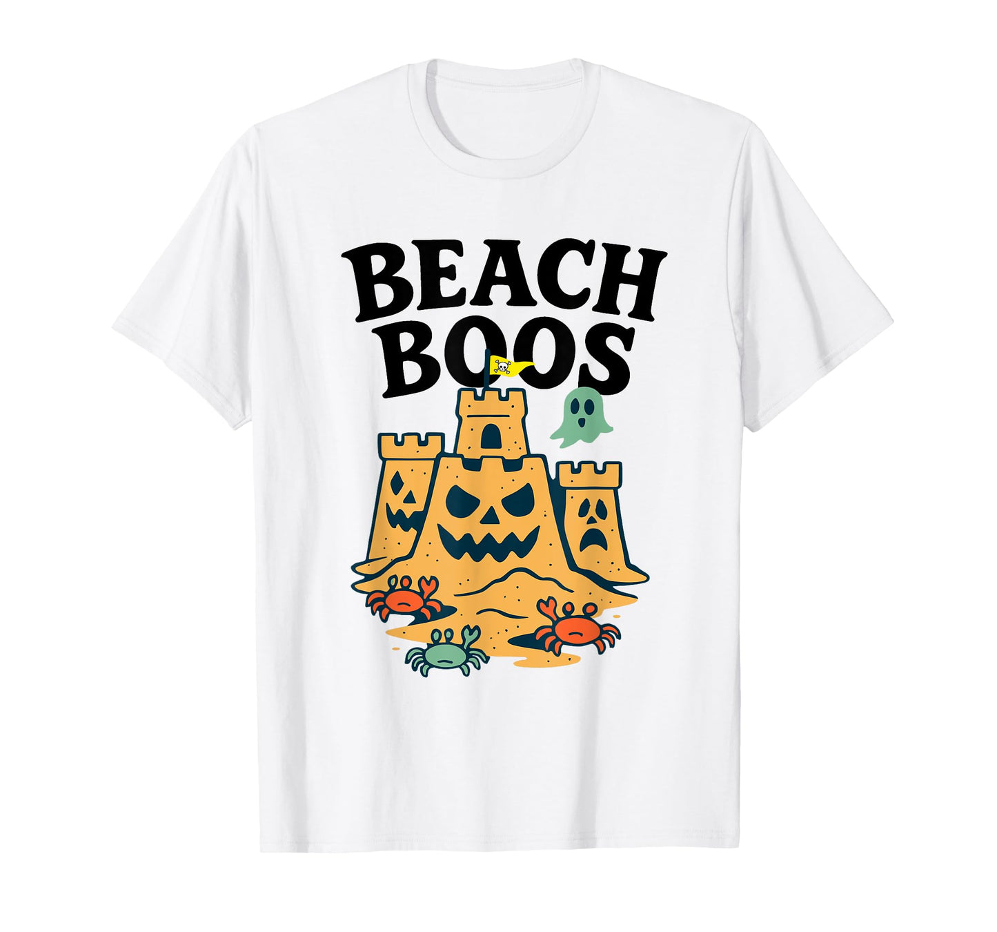 Halloween Beach Boos Sandcastle Ghost Crabs Spooky T-Shirt