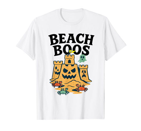 Halloween Beach Boos Sandcastle Ghost Crabs Spooky T-Shirt