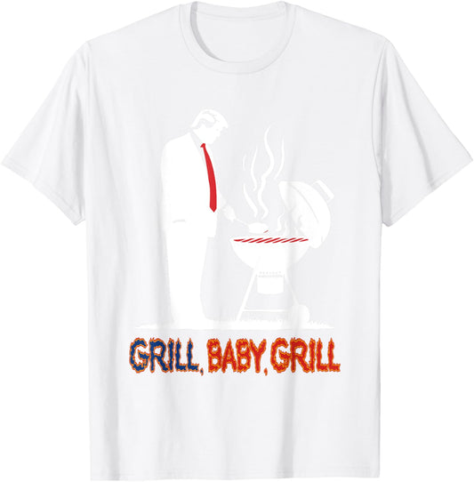 Funny Trump Grill Baby Grill 4th Of July Bbq Party Usa T-shirt