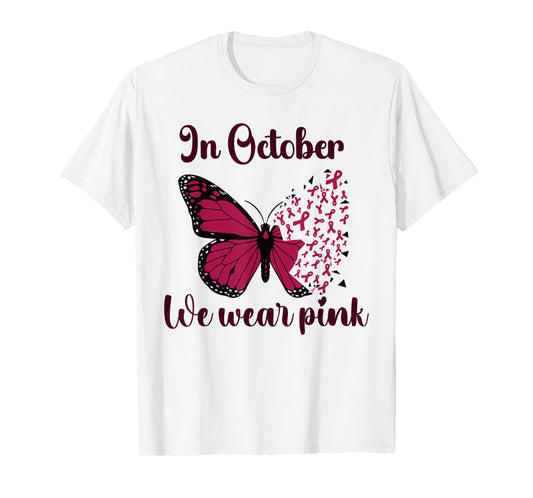 Halloween In October We Wear Pink Breast Cancer Awareness T-Shirt