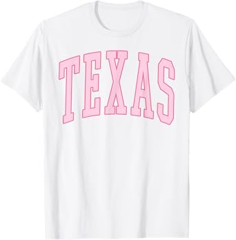 Texas Vintage Preppy Varsity Pink Sports T-Shirt