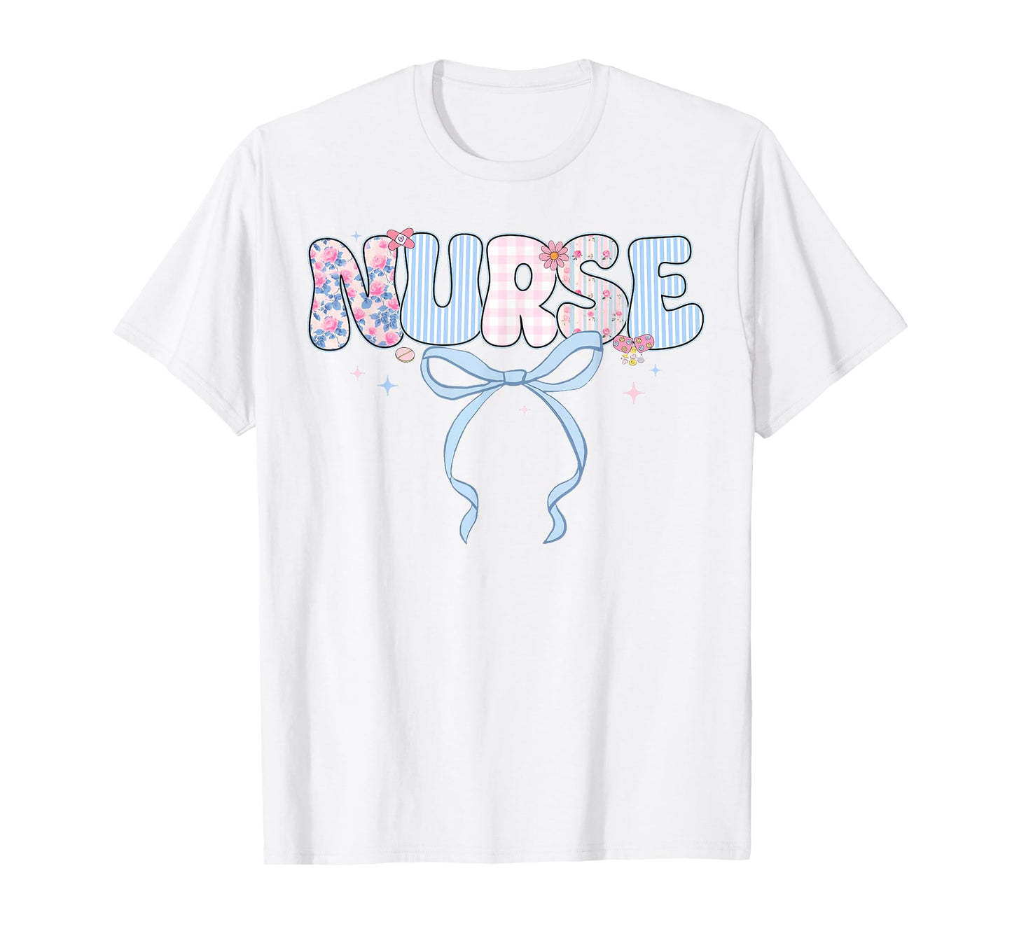 Nurse Coquette Bow Floral Nurse Life Nursing Healthcare T-Shirt