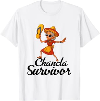 Chancla Survivor Mexican Mom Mexico Funny Spanish Joke T-Shirt