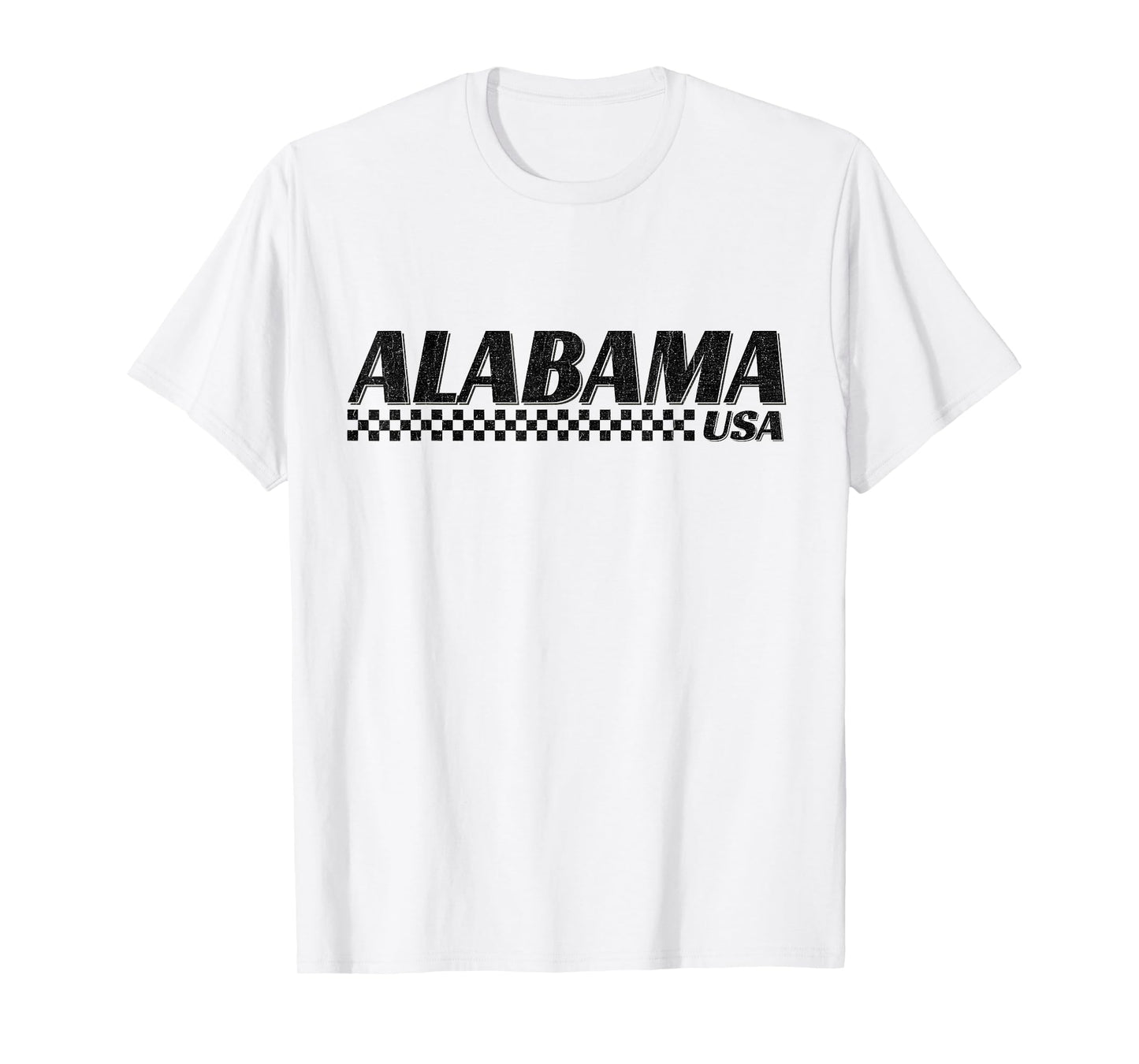 Alabama USA Checkered Flag AL State Racing T-Shirt