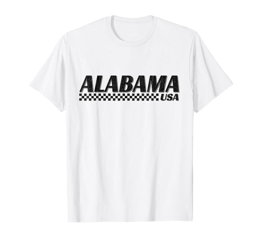 Alabama USA Checkered Flag AL State Racing T-Shirt