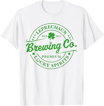 leprechaun brewing company shirt St Patricks Brewing Lucky T-Shirt