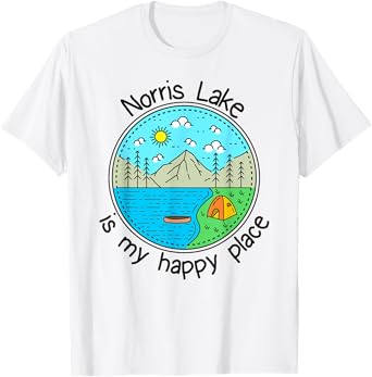 Fishing Boating Camping - My Happy Place Norris Lake T-Shirt