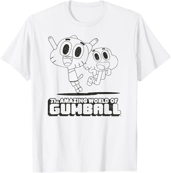 The Amazing World of Gumball Darwin and Gumball Outlines T-Shirt