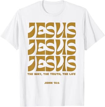 Christian Gift Gold Jesus The Way Truth Life Aesthetic Boho T-Shirt