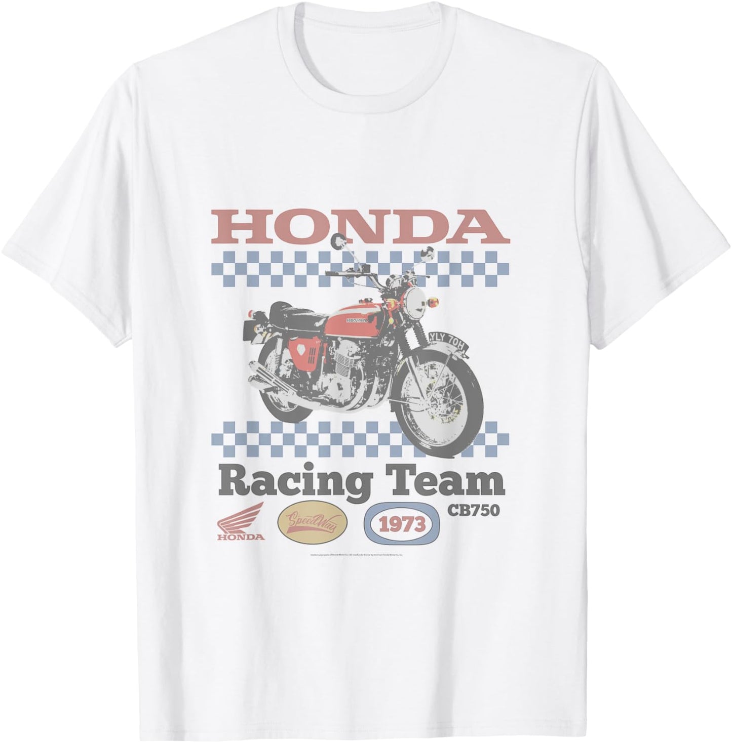 Honda Powersports Vintage CB750 Racing Team Checkered T-Shirt