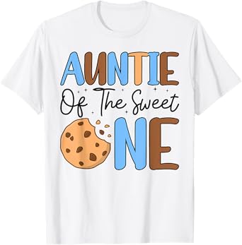 Auntie Of The Sweet One Cookies & Milk 1st Birthday Family T-Shirt