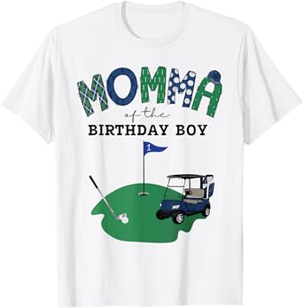 Momma Of The Birthday Boy Hole in One Golf 1St Birthday T-Shirt