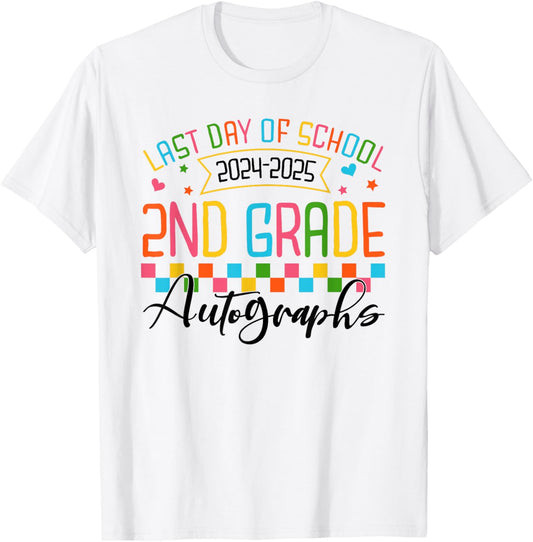 Autograph 2nd Grade Graduation Party 2025 Last Day Of School T-shirt by TeeBrew