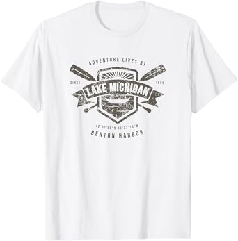 Lake Michigan Benton Harbor Shirt, Fishing Boat Camping Gift T-Shirt