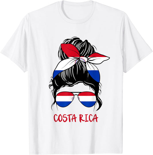 Costa Rica colors headband sunglasses patriotic Costa Rican T-Shirt