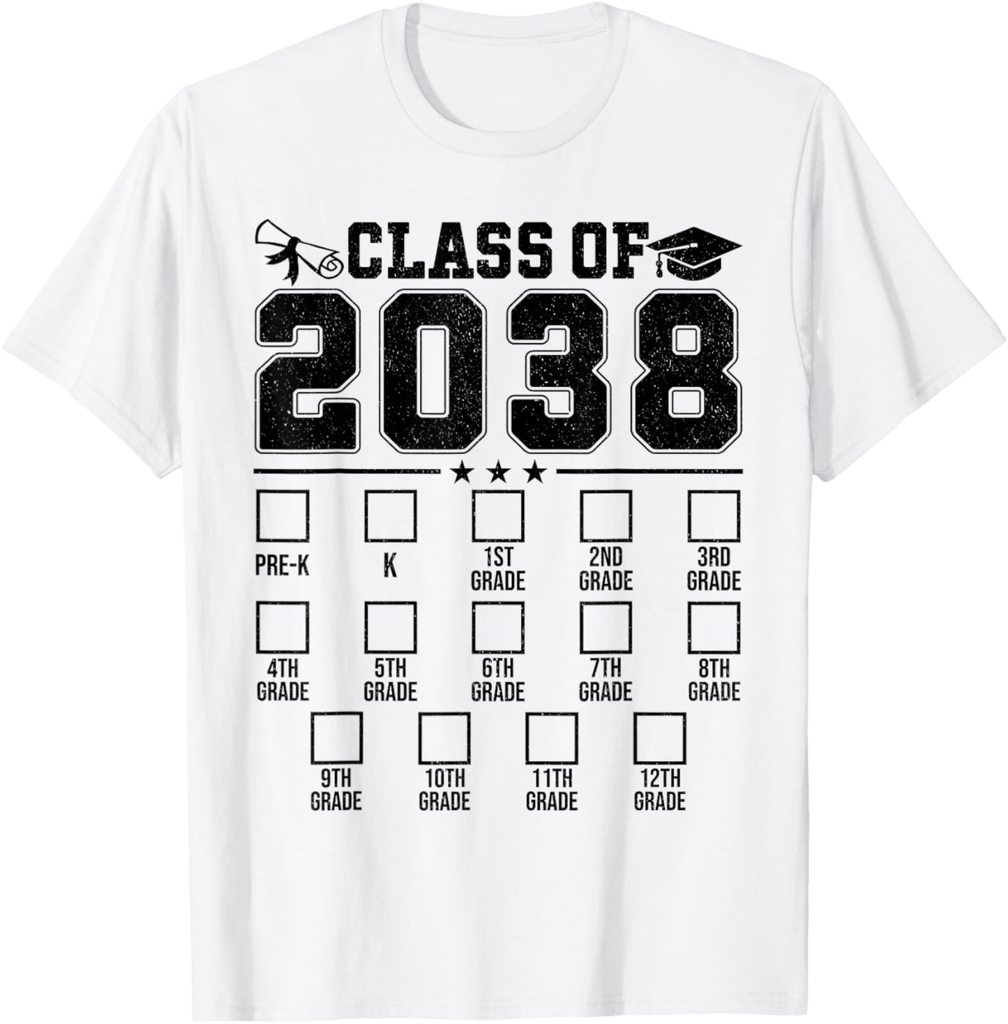 Class Of 2038 Growing With Me Checklist K To 12th Boys Tee by TeeBrew