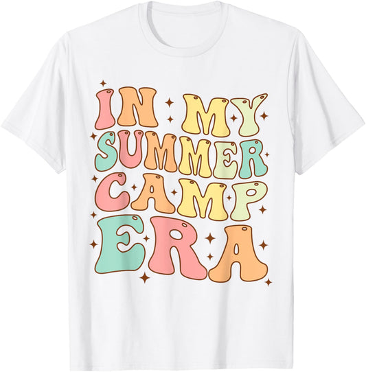 In My Summer Camp Era Groovy Funny Camping Camper Vacation T-Shirt