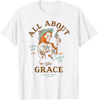 That Grace Women's Shirt Badass Redhead Tattoo Pin Up Girl T-Shirt