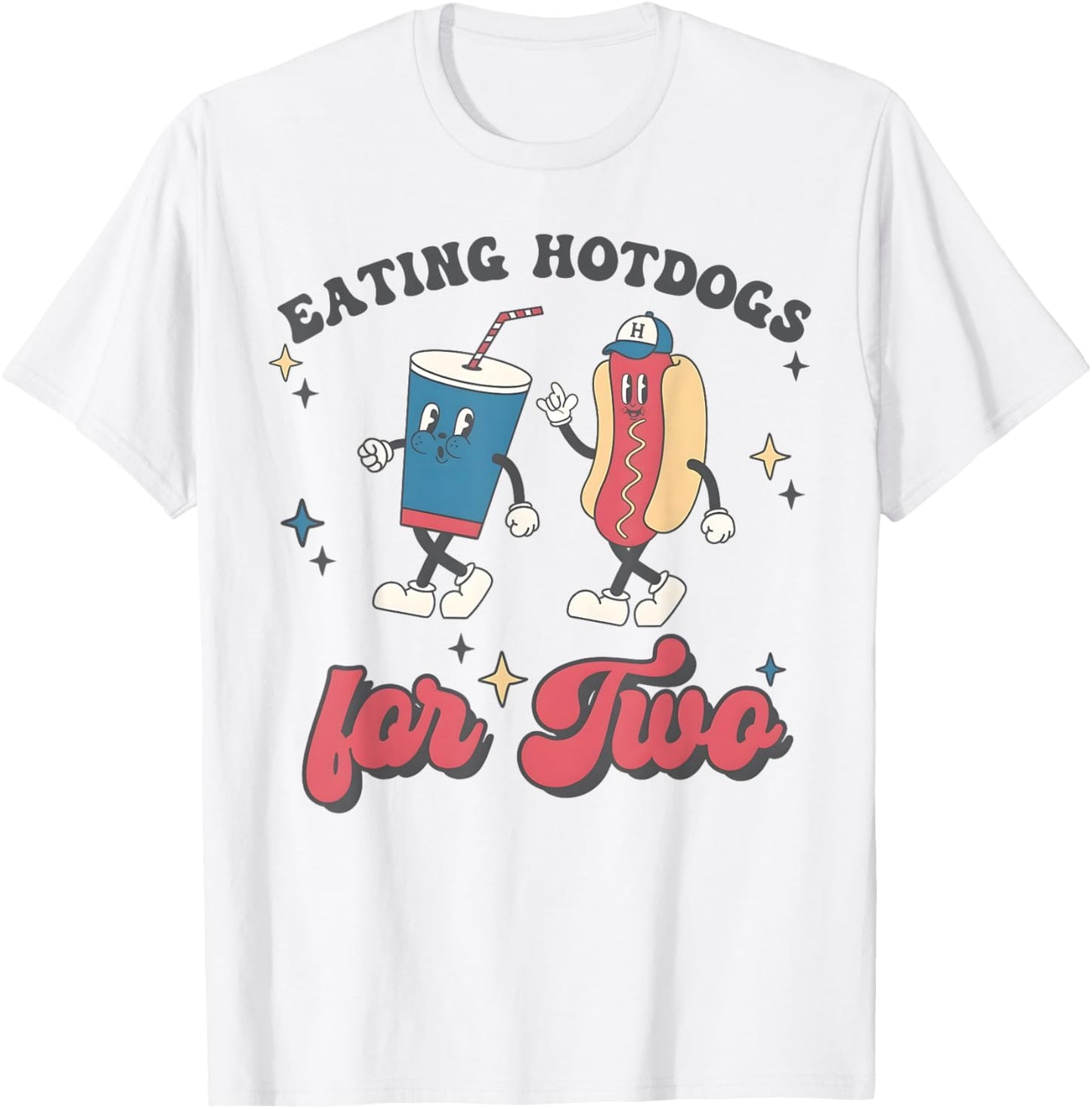 4th Of July Pregnancy Announcement Eating Hotdogs For Two T-Shirt
