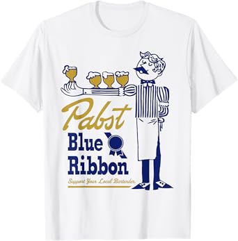 Pabst Blue Ribbon Classic Bartender - Vintage Artwork T-Shirt