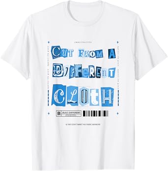 Blue Cut From A Different Cloth WT Blue Graphic T-Shirt