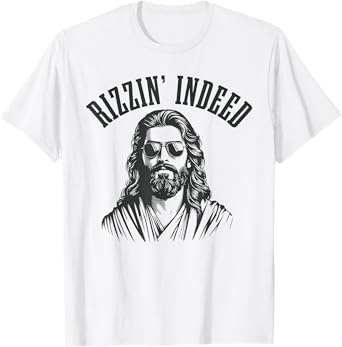 Rizzin' Indeed Funny Jesus He Is Rizzin' Easter Christian T-Shirt