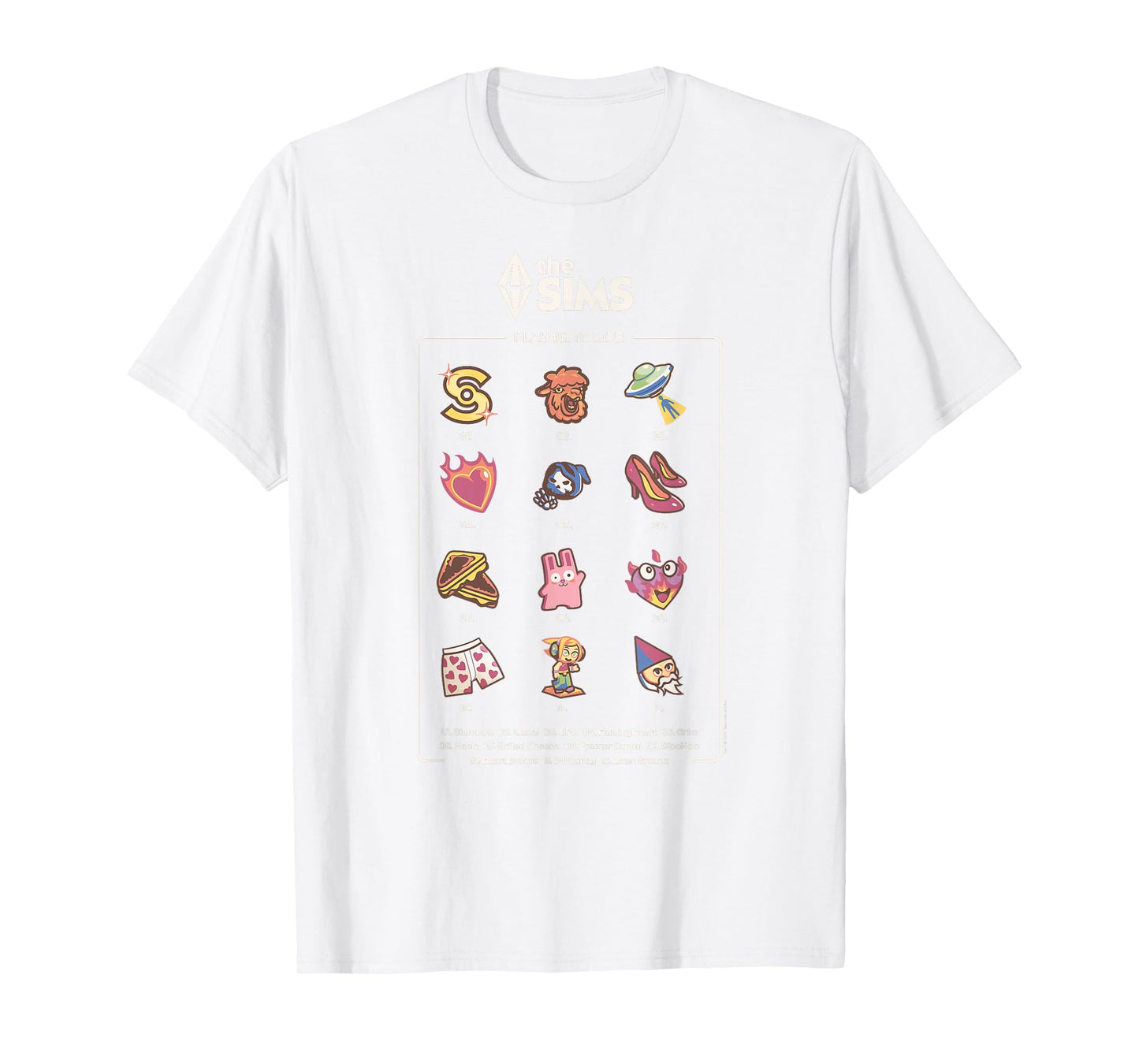 The Sims Icons List Funny Video Game T-Shirt
